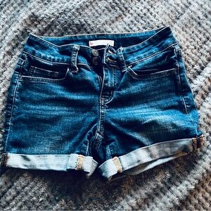 Low rise jean shorts